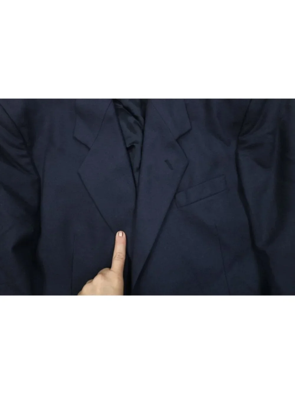 Vtg 90s Streetwear Mens 44L 2 Piece Heavy Wool Suit Wedding Wide Leg 38x31 Blue